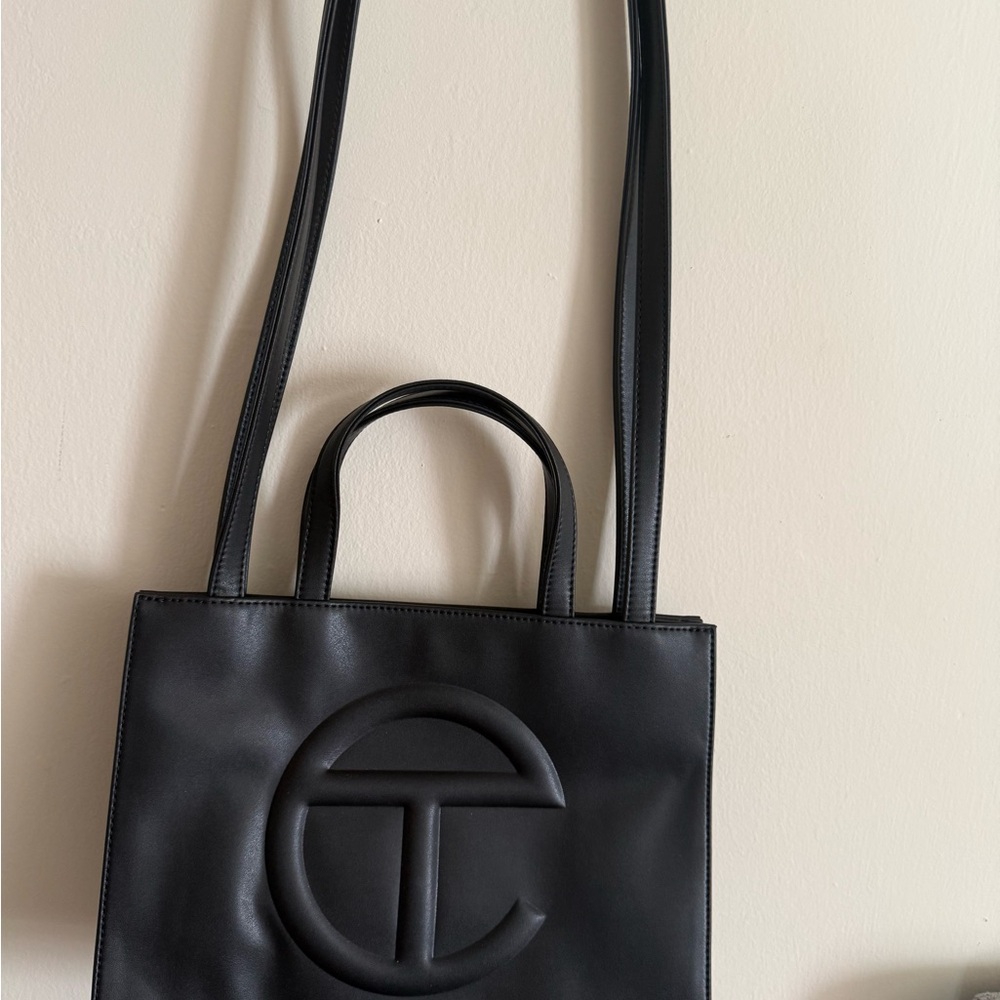 Telfar Black Embossed Logo Tote - Picture 3 of 4